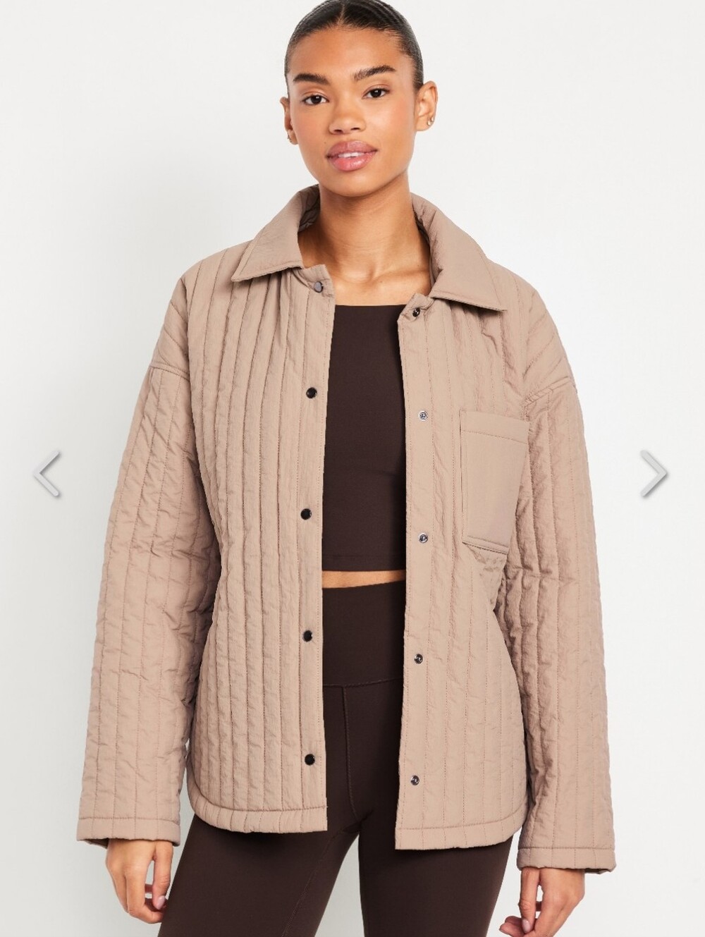 OLD NAVY WATER RESISTANT TAN OVERSIZED LIGHTWEIGHT QUILTED JACKET XL NWOT